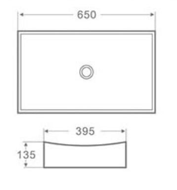 Dicta Opbouw Wastafel 65x39,5x13,5 cm