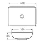 Azam opbouw wastafel 58x36x11,5cm