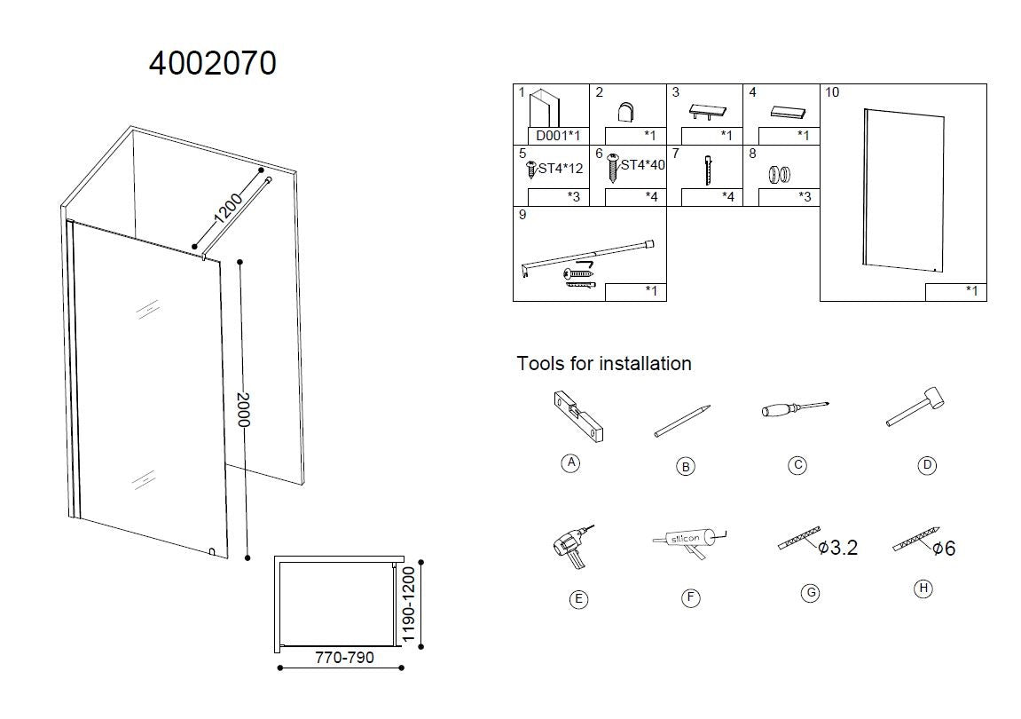 Detail van inloopdouche ADW Erico 800 77 79 Chroom