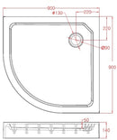 Project opbouwdouchebak 1/4 rond 90x90x14 cm R=550