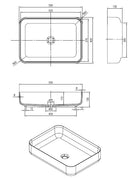 Dipsy opbouw-waskom Just-Solid 55x40x13cm