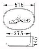 Yssel opbouw-waskom 51,5x37,5x14,5cm
