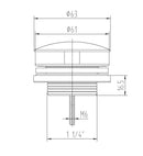 Nero-Low fontein afvoer plug 5/4 mat-zwart