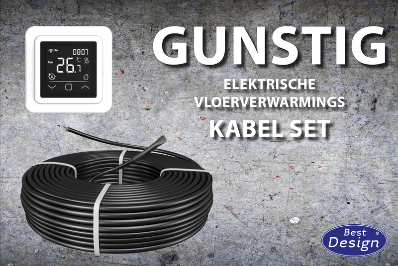 Gunstig vloerverwarmings kabel set 29,4 mtr 500 Watt