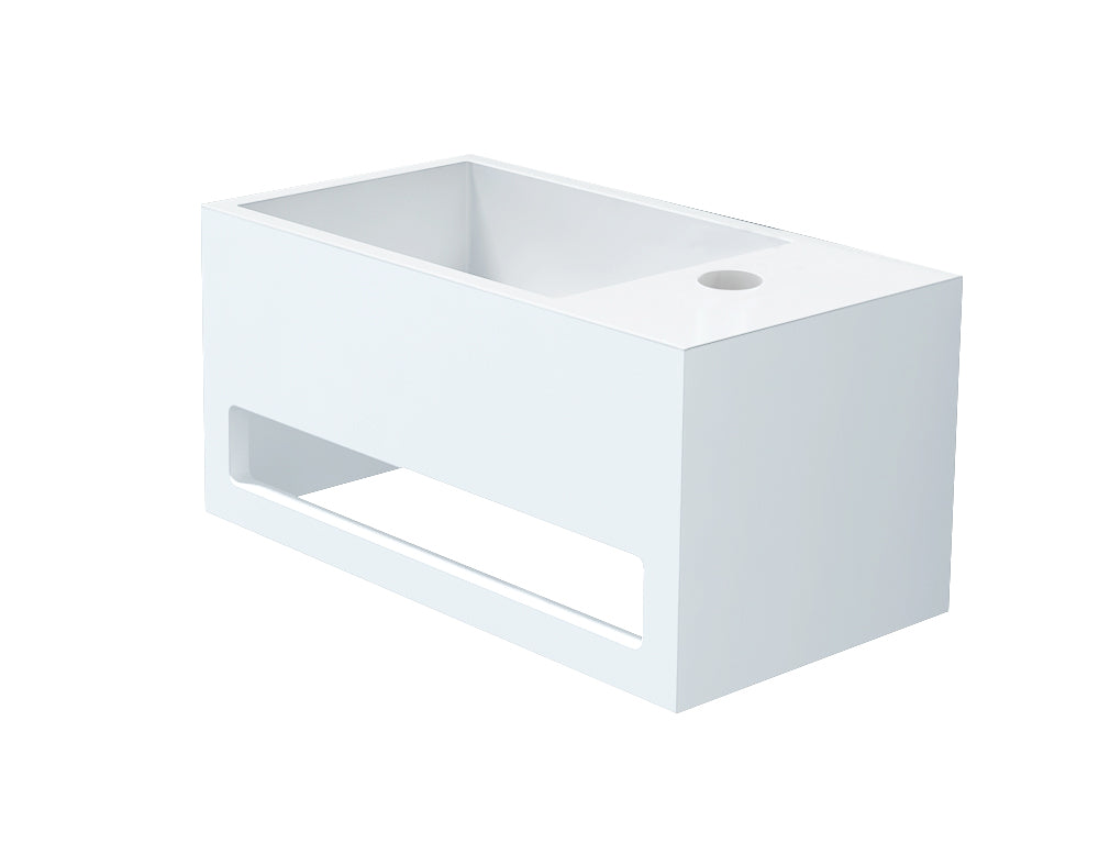 Mona-Rechts Fontein Incl.handdoekhouder Just-Solid 33x18x16cm