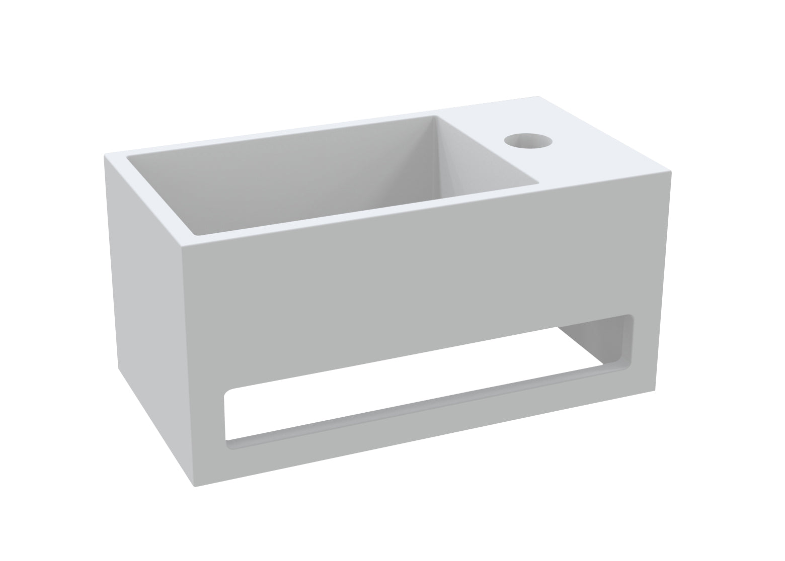 Mona-Rechts Fontein Incl.handdoekhouder Just-Solid 33x18x16cm