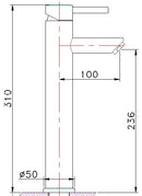 MotionXXL-White hoge wastafelmengkraan RVS mat-wit