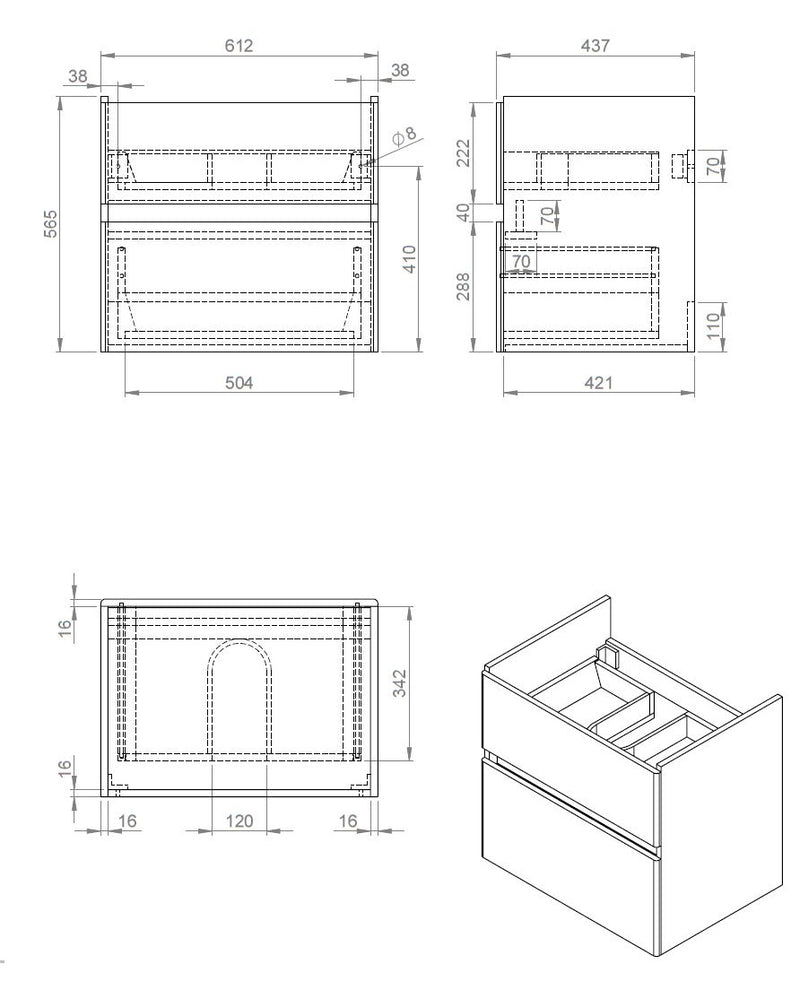 Quick-Greeploos meubel onderkast + wastafel 65 cm Glans-Wit