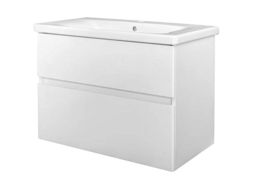 Badmeubel Quick-Greeploos meubel onderkast + wastafel 65 cm Glans-Wit