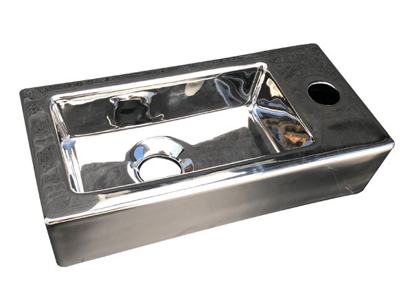Farnetta Fontein Rechts 37x18x9cm Glans-Zilver