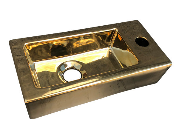 Farnetta Fontein Rechts 37x18x9cm Glans-Goud