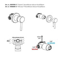 Chrome Quatra omstelkraan inbouw koud/warm