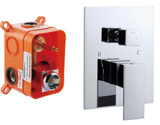 Chrome Monte Inbouw Douchemengkraan + Omstel 2 Functies Incl.Inb Box