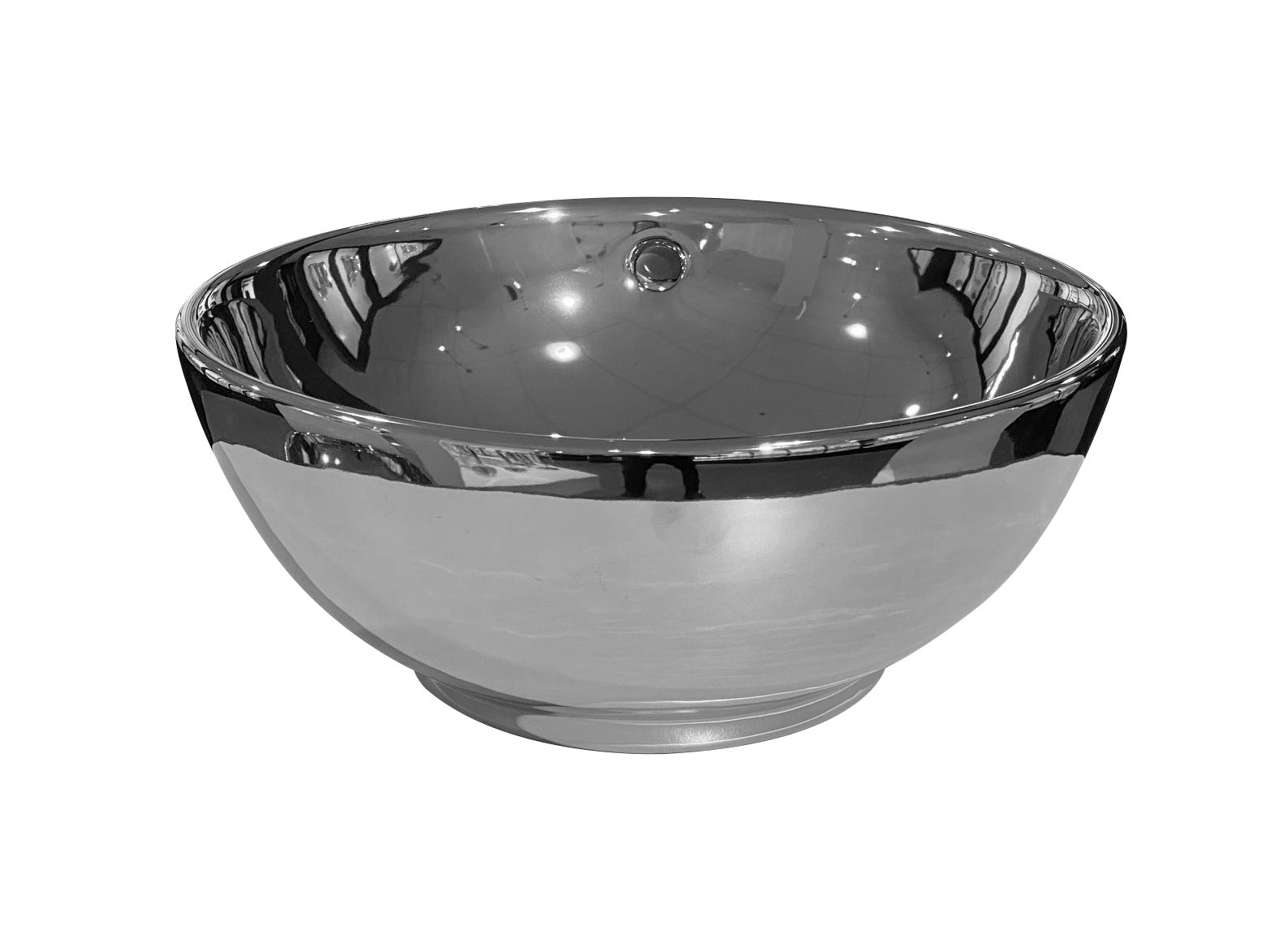 Ancona Opbouw Waskom Glans-Zilver Ø 38cm H=16cm