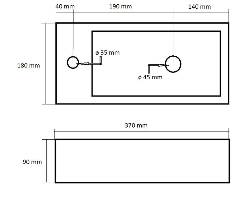 Farnetta fontein Links 37x18x9cm mat-zwart