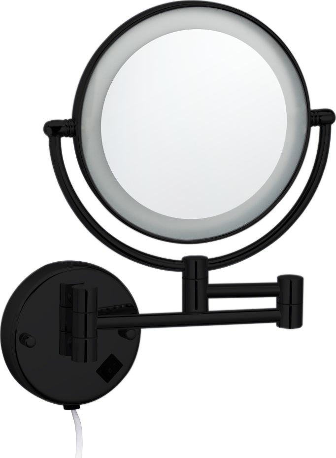 Badkamerspiegel Best Design Nero Steiner CosmeticaSpiegel Maat op aanvraag Mat Zwart — met LED-verlichting