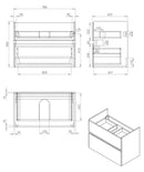 Quick-Black-Greeploos meubel onderkast + wastafel 80 cm Mat-Zwart