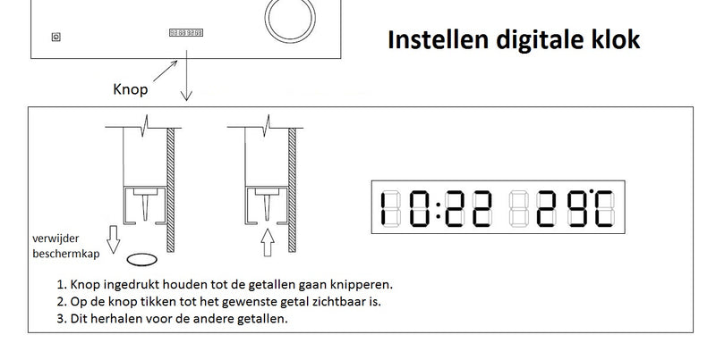 Spiegel Linet incl. klok & vergroting B=80 x H=70cm