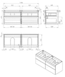 Beauty-120-Glans-Wit-Greeploos meubel onderkast 4-laden