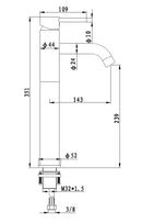 Nero-Mitaal hoge-wastafelkraan mat-zwart