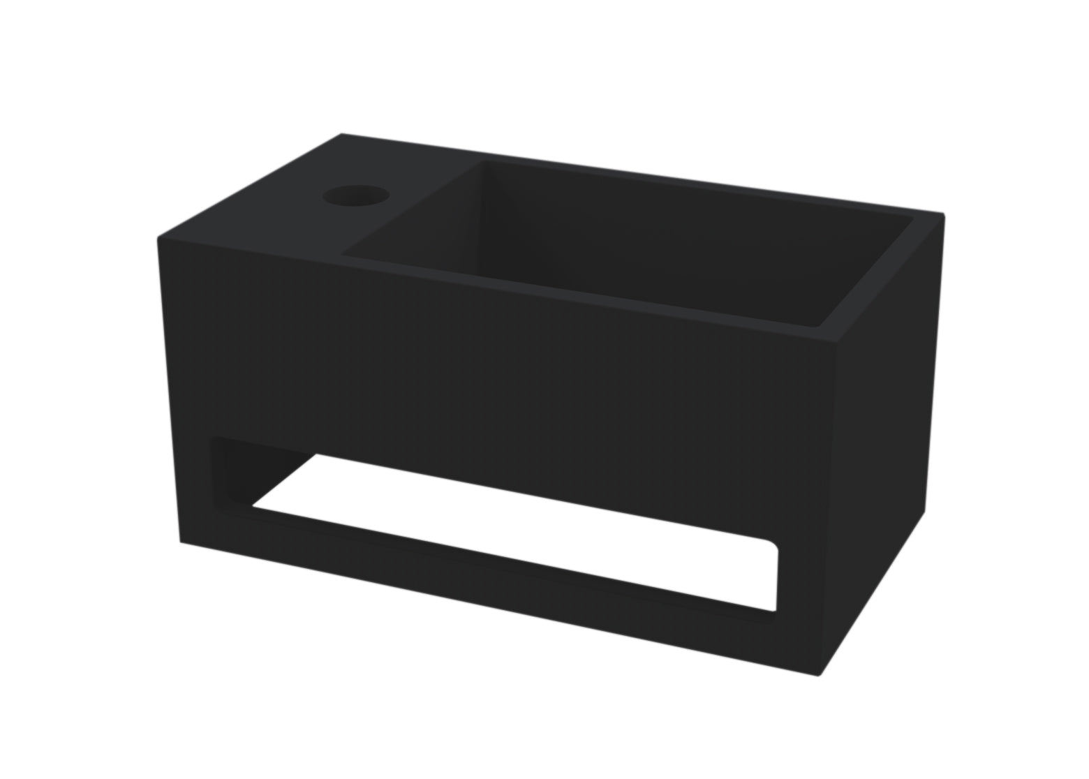 Mona-Black-Links Fontein Incl.handdoekhouder Just-Solid 33x18x16cm