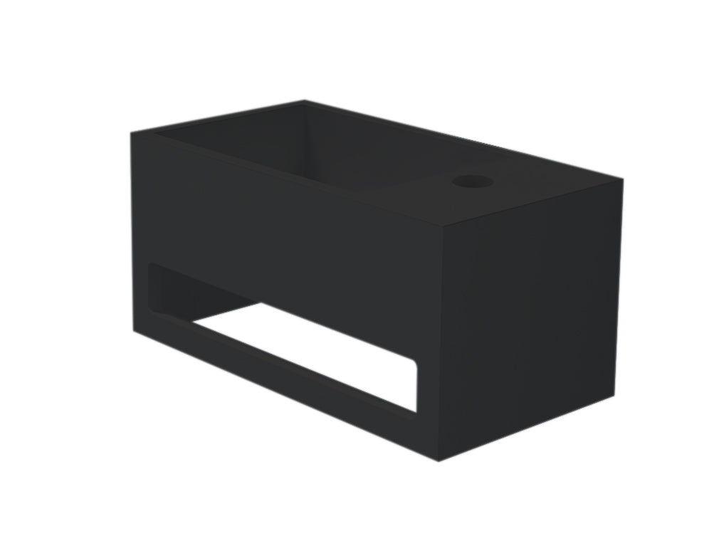Mona-Black-Rechts Fontein Incl.handdoekhouder Just-Solid 33x18x16cm
