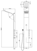 Bridel douchepaneel 1650x220 mm RVS-304