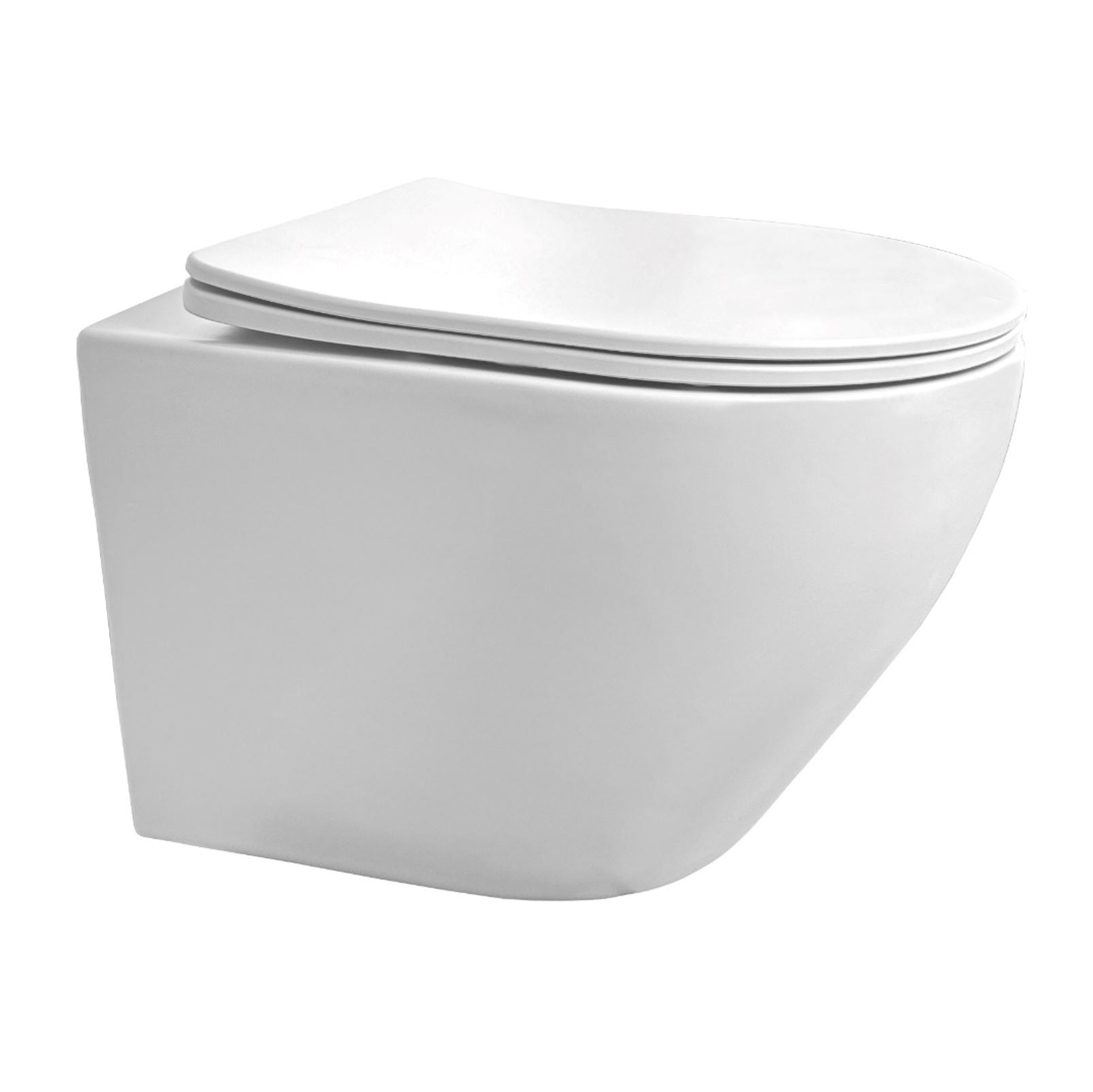 Morrano-49 Wandtoilet Zonder-Spoelrand Incl. Zitting Mat-Wit