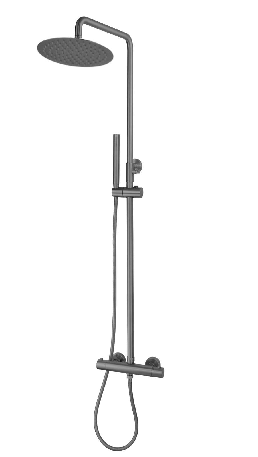 Moya-300 Thermostatische Regendouche-Opbouwset Gunmetal