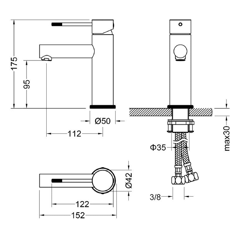 Ore-Industry wastafelmengkraan RVS-304