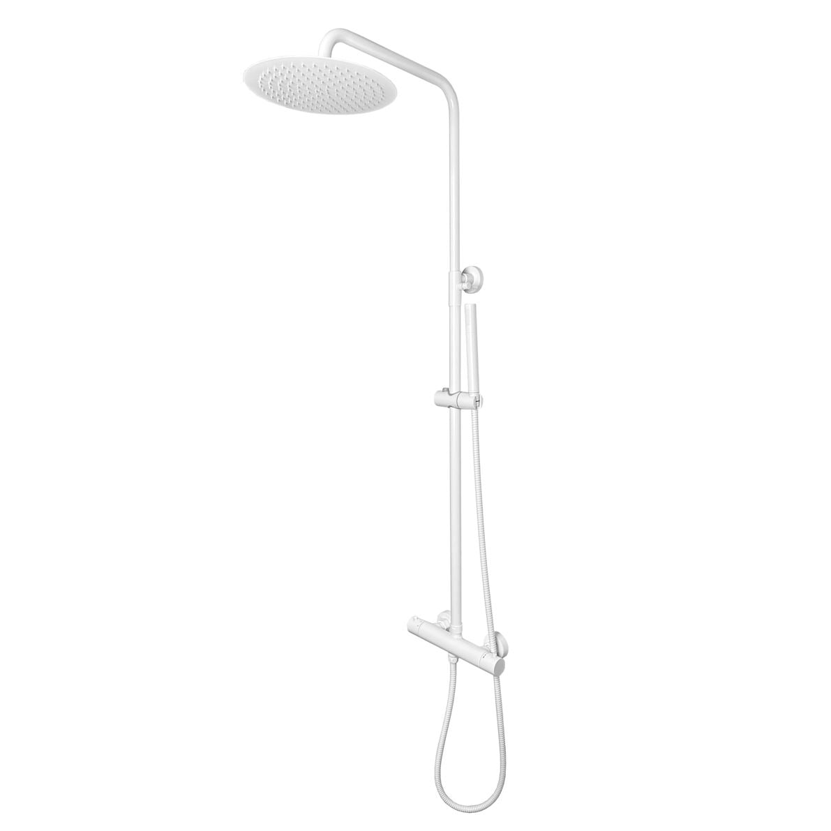 Wit-300 Thermostatische Regendouche-Opbouwset Mat-Wit