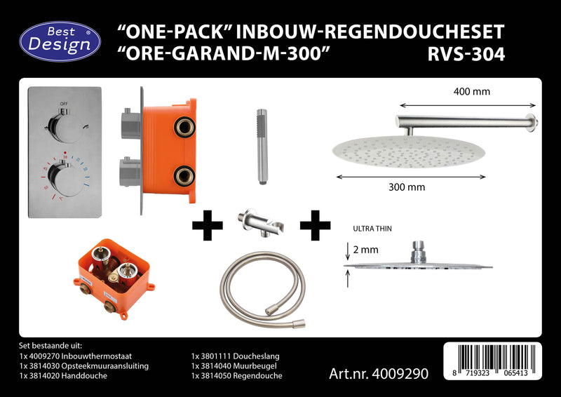 One-Pack inbouw-regendoucheset Ore-Garand-M-300