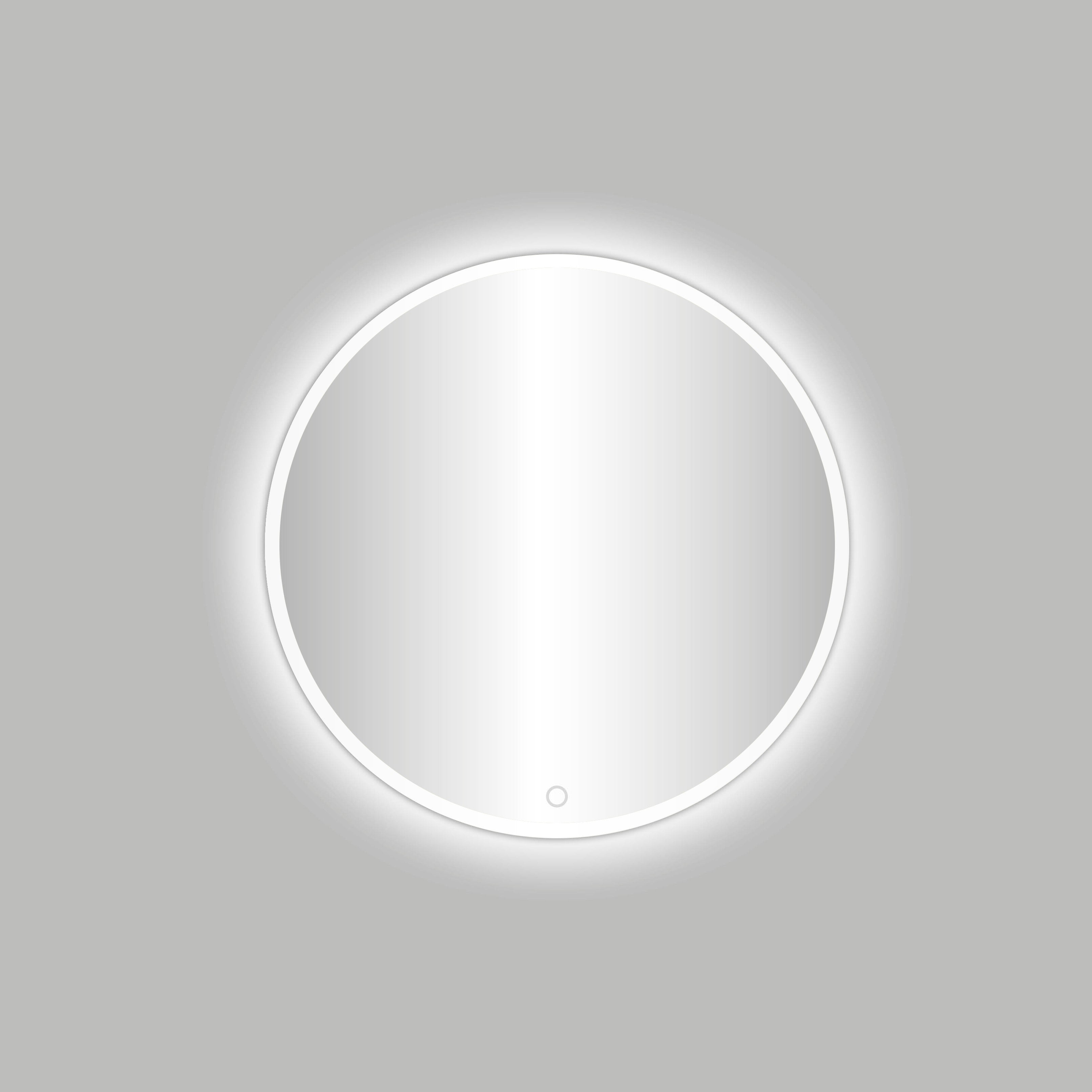 White Venetië-Thin ronde spiegel incl. LED-verlichting Ø 60 cm mat wit
