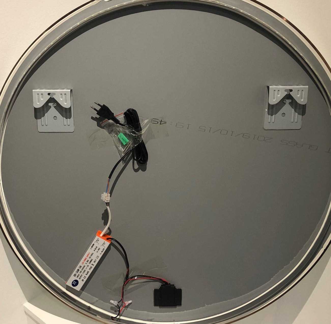 White Venetië-Thin ronde spiegel incl. LED-verlichting Ø 80 cm mat wit