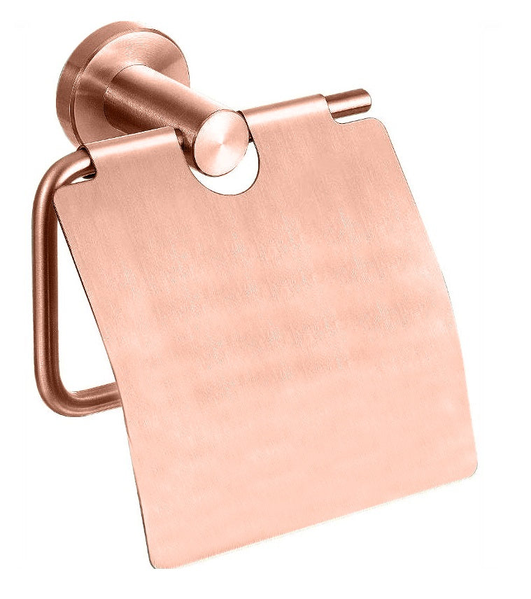 Lyon Toiletrolhouder met Klep Rosé-Mat Goud