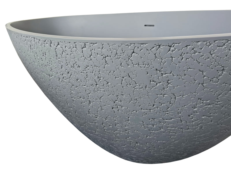 vrijstaand bad New-Stone CraquelÃ©-stone lava-grijs Just-solid 180x85x52cm