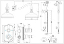 One-Pack Liberty Brighton nostalgische thermostatische inbouw-regendoucheset