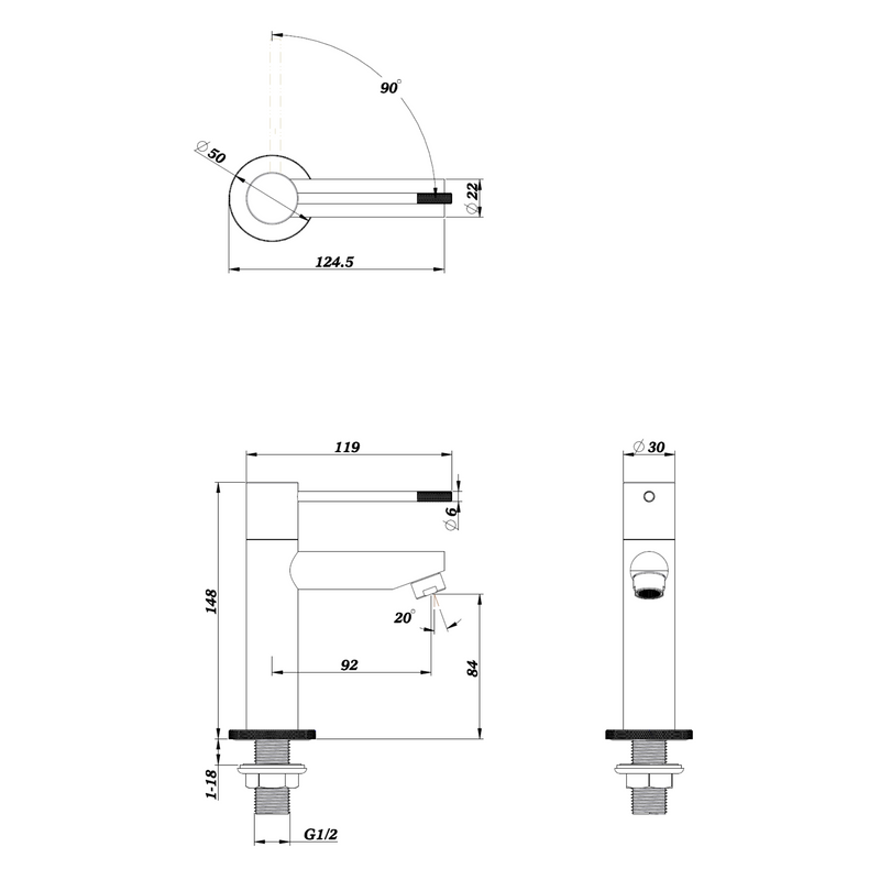 Ore-Ribera toiletkraan RVS-304