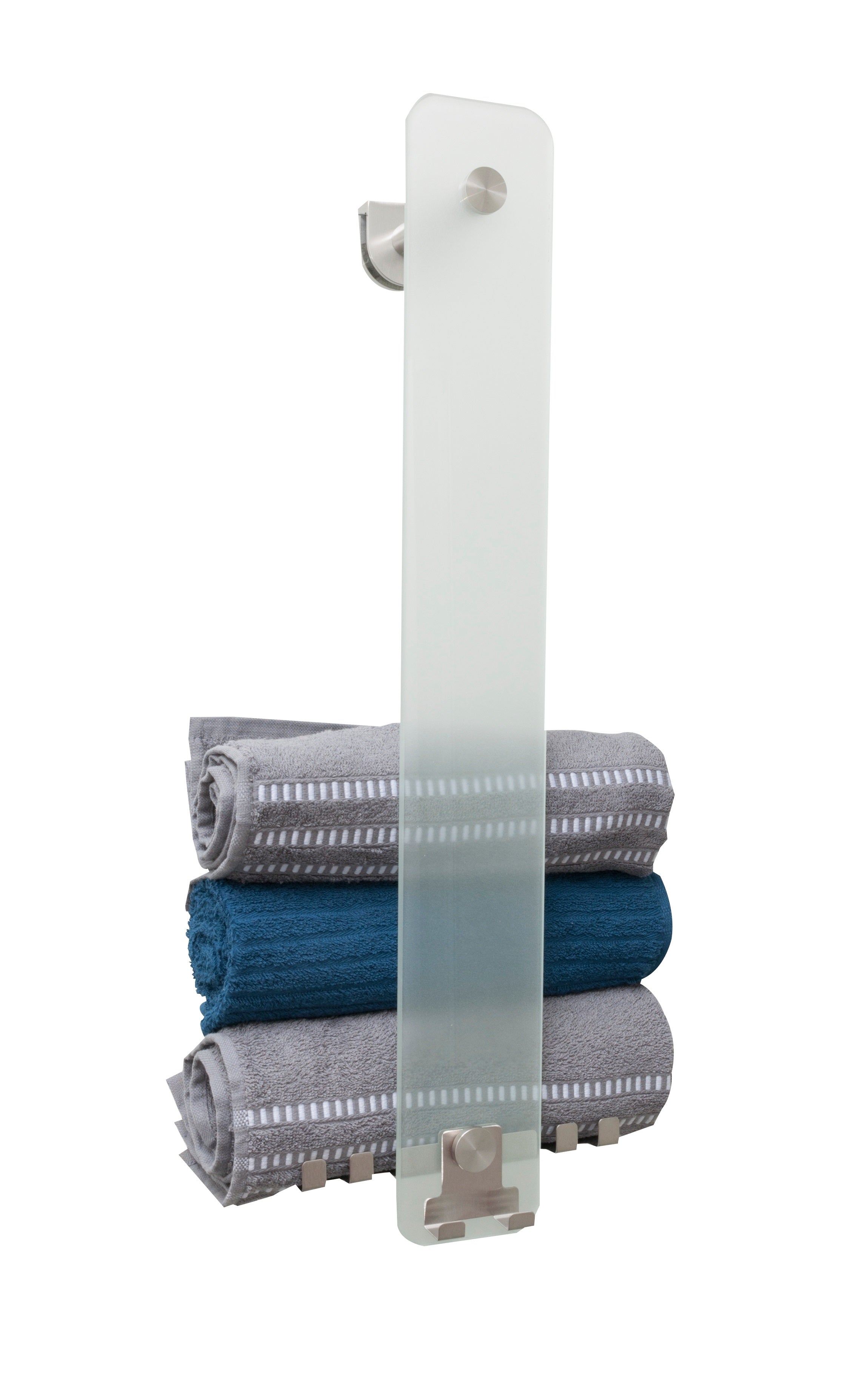 Ore IBRO Wand-Handdoek Opbergbeugel RVS/Mat-Glas