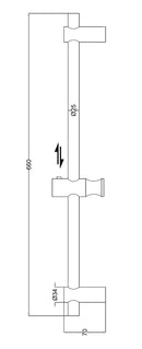 Ore-Rado douche-glijstang 66 cm RVS