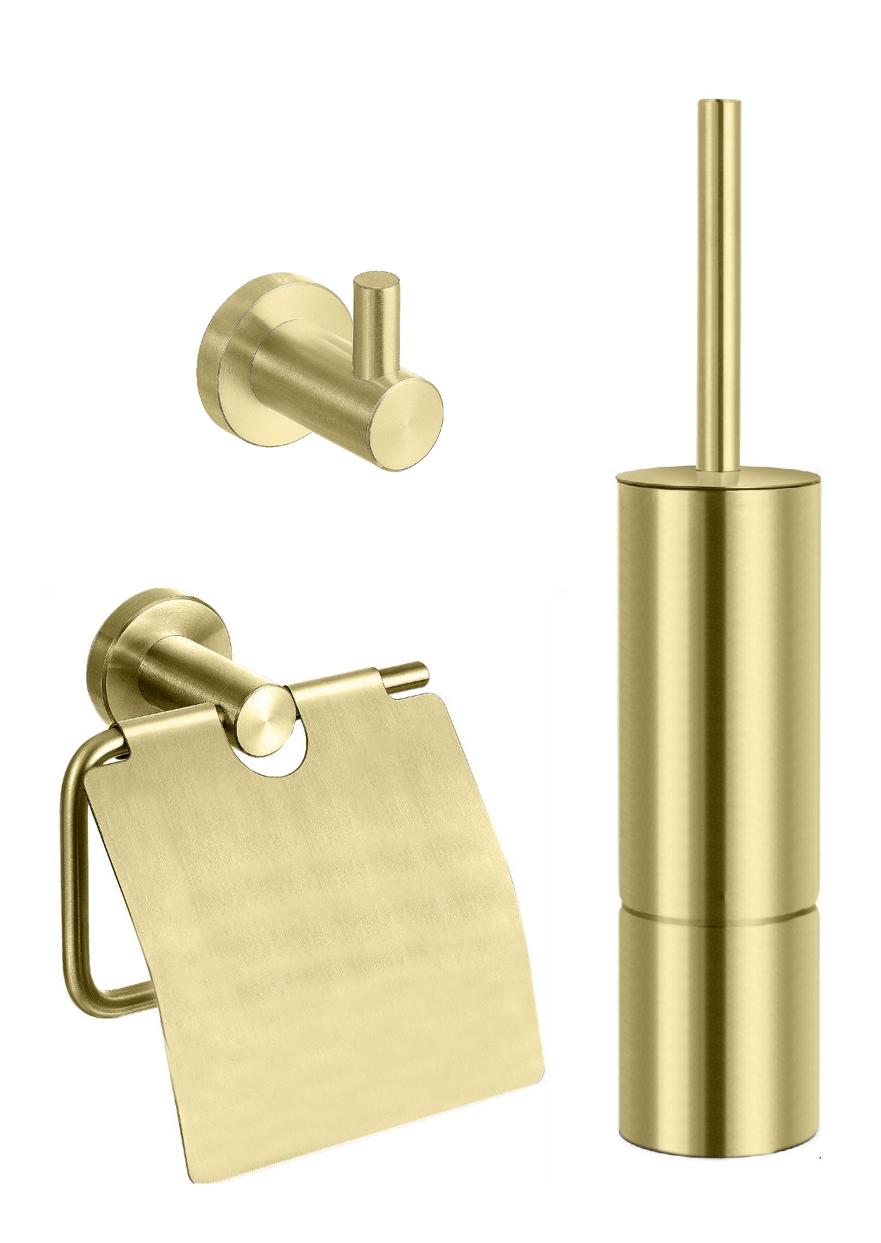 One-Pack Toilet Accessoires Set Nancy Mat Goud