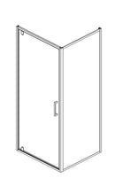Hoek Cabine Zwart Baron-H-90 met 1 swing swing deur 90x90x200cm Nano Glas 8 mm