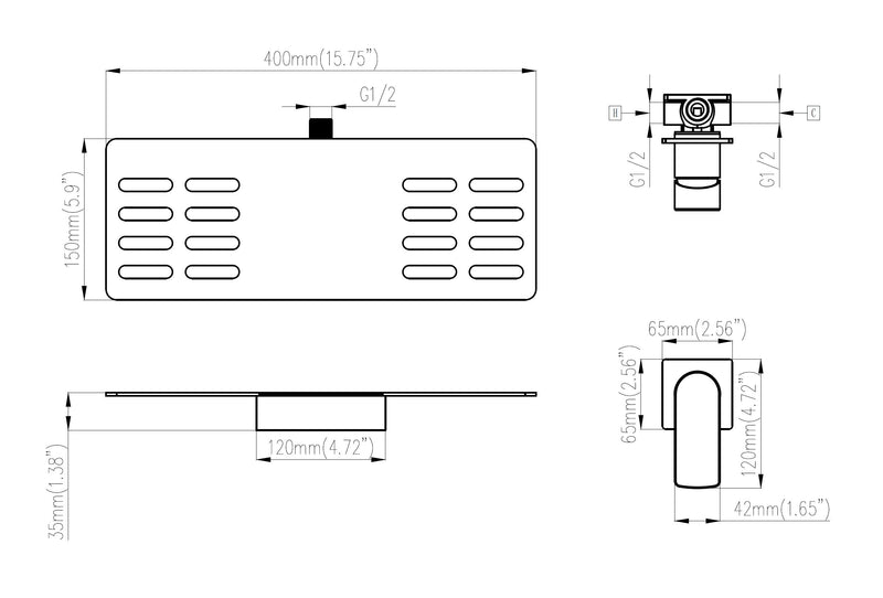 A-Line Emotie Waterval-Planchet-inbouw-wandmengkraan Chroom