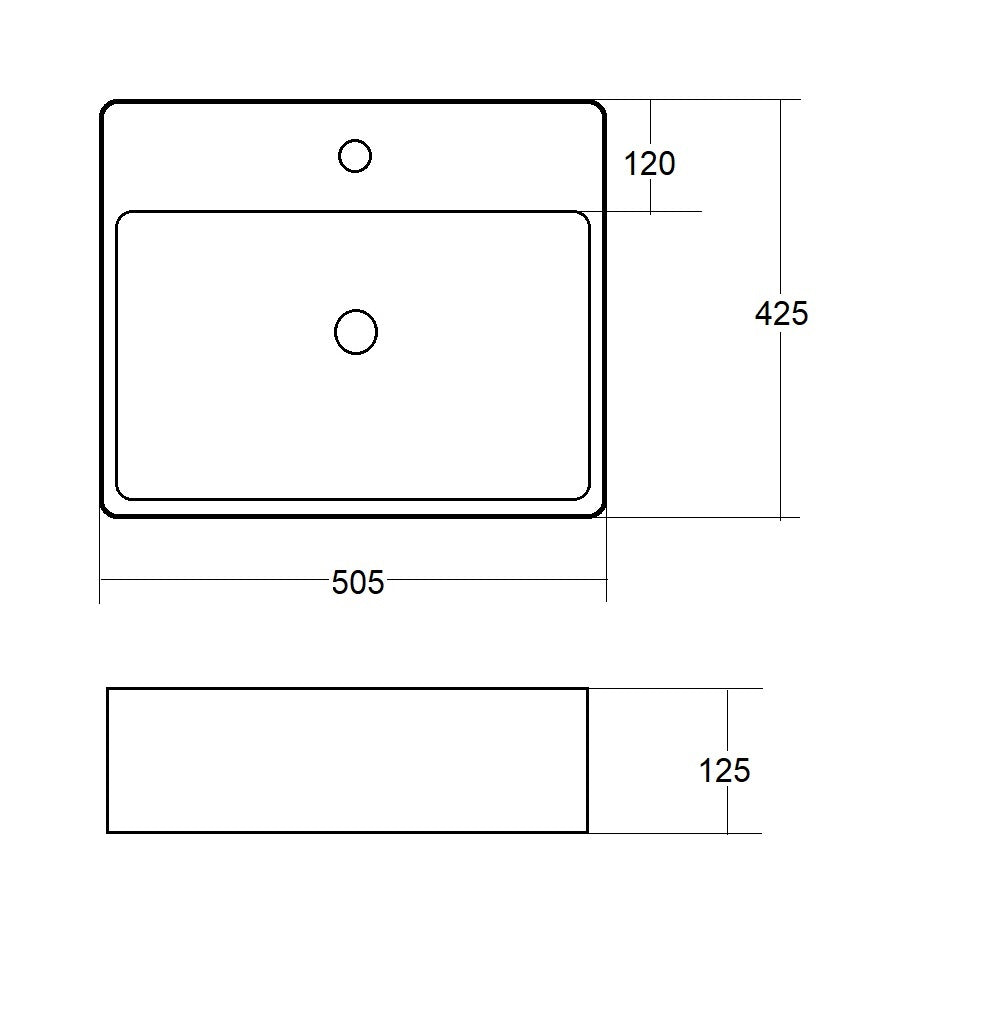 Flaago Wastafel 50,5x42,5x12,5cm Mat Wit