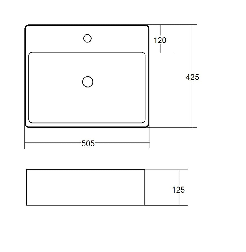 Flaago wastafel 50,5x42,5x12,5cm Mat-Wit