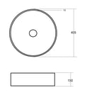 Breela opbouw-waskom Ã˜=40,5cm H=15cm Mat-Zwart