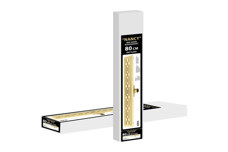 Nancy douchegoot met flens 80 cm mat-goud