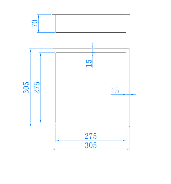 Nero Kaya inbouwnis 30.5x30.5x7 cm mat-zwart