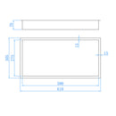 Moya Lotus inbouwnis 61x30.5x7 cm Gunmetal
