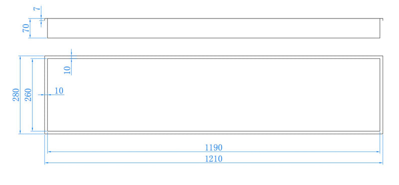 Ore Elah inbouwnis 121x28x7 cm RVS